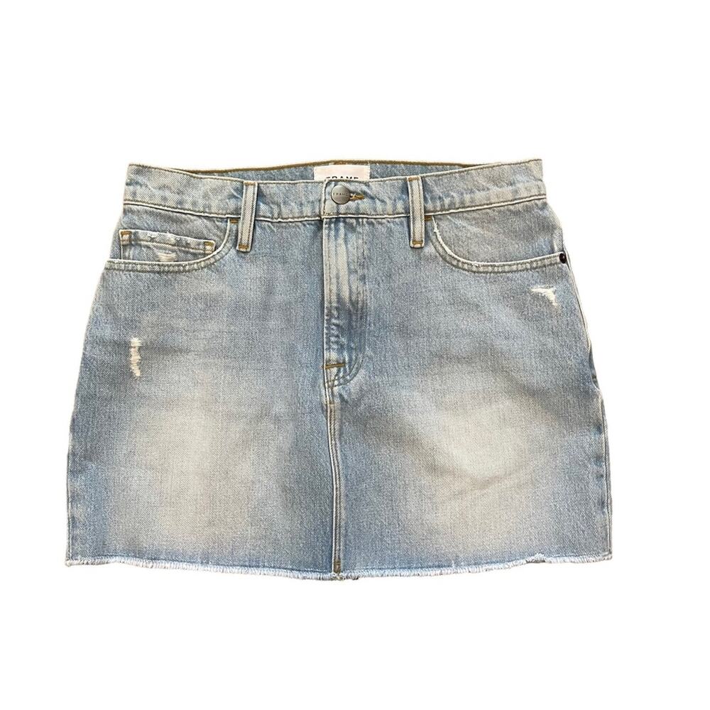 FRAME Le Mini Palmdale Raw Edge Denim Skirt 27